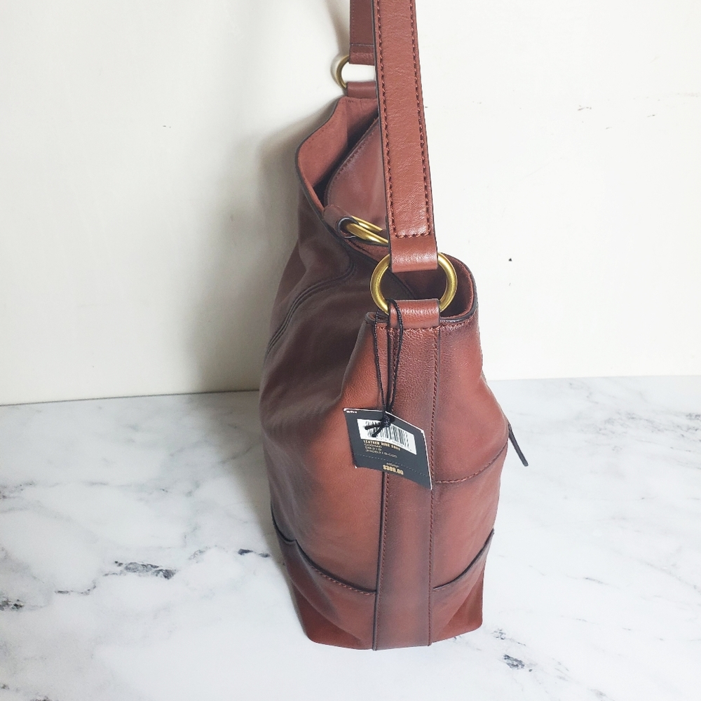 Frye Leather Ring Hobo Cognac Bag - Picture 6 of 8